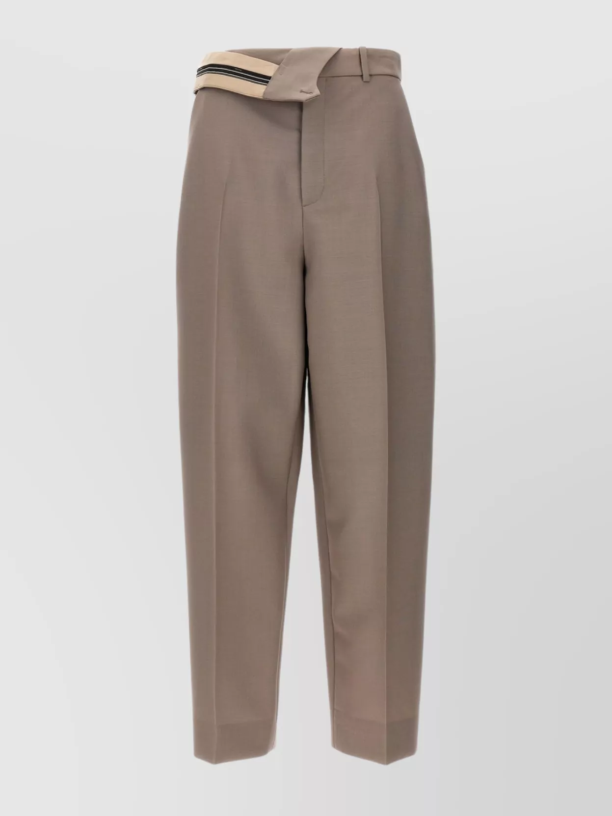 Fendi High-waisted Pleated Front Trousers With Side Pockets In Brown