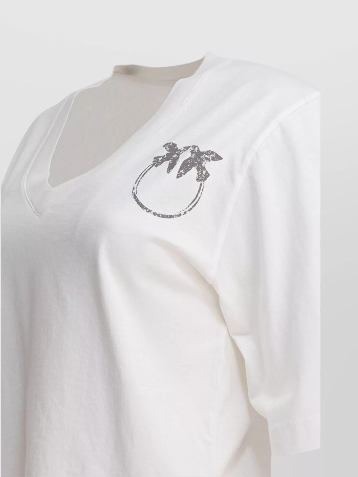 Shop Pinko Graphic Print V-neck Short Sleeve Tops