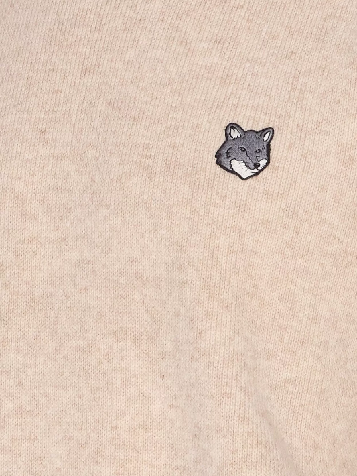 Maison Kitsuné Crewneck Long Sleeve Sweater With Ribbed Cuffs
