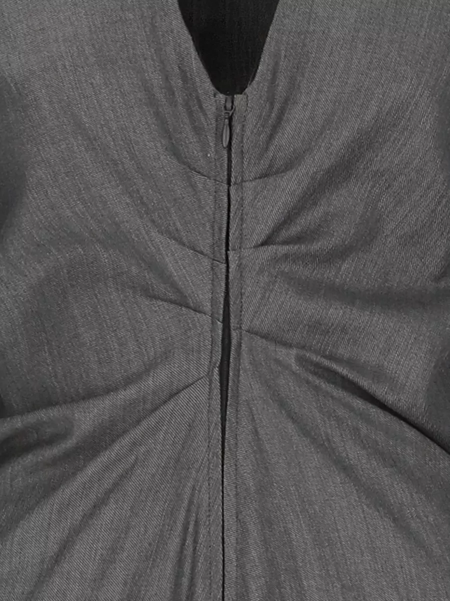 Mm6 Maison Margiela Virgin Wool V-Neck Long-Sleeve Knee-Length Dress
