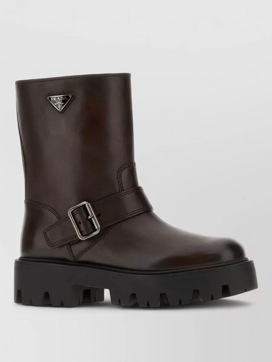 Prada leather ankle boots