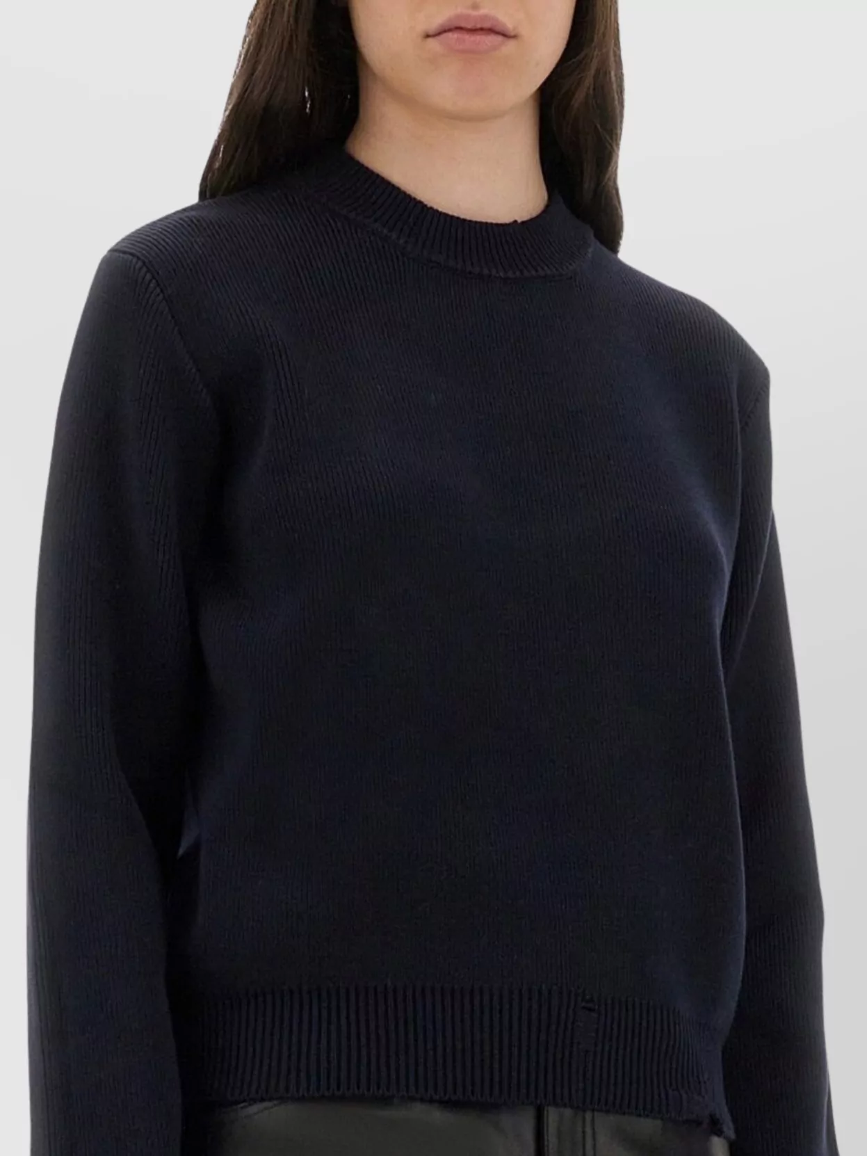 Golden Goose Cotton Jersey Crew Neck Long Sleeves In Black