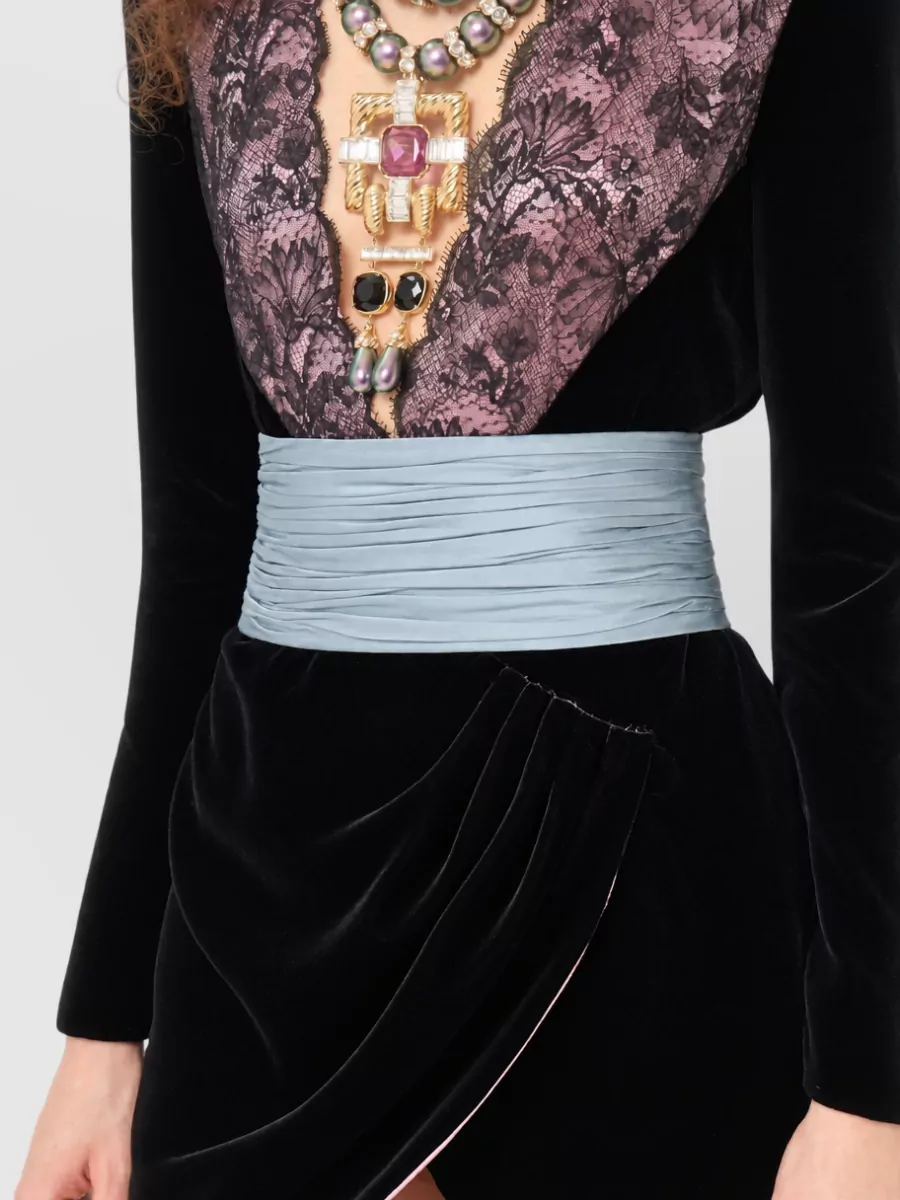 Valentino Pleated Viscose Cummerbund Belt