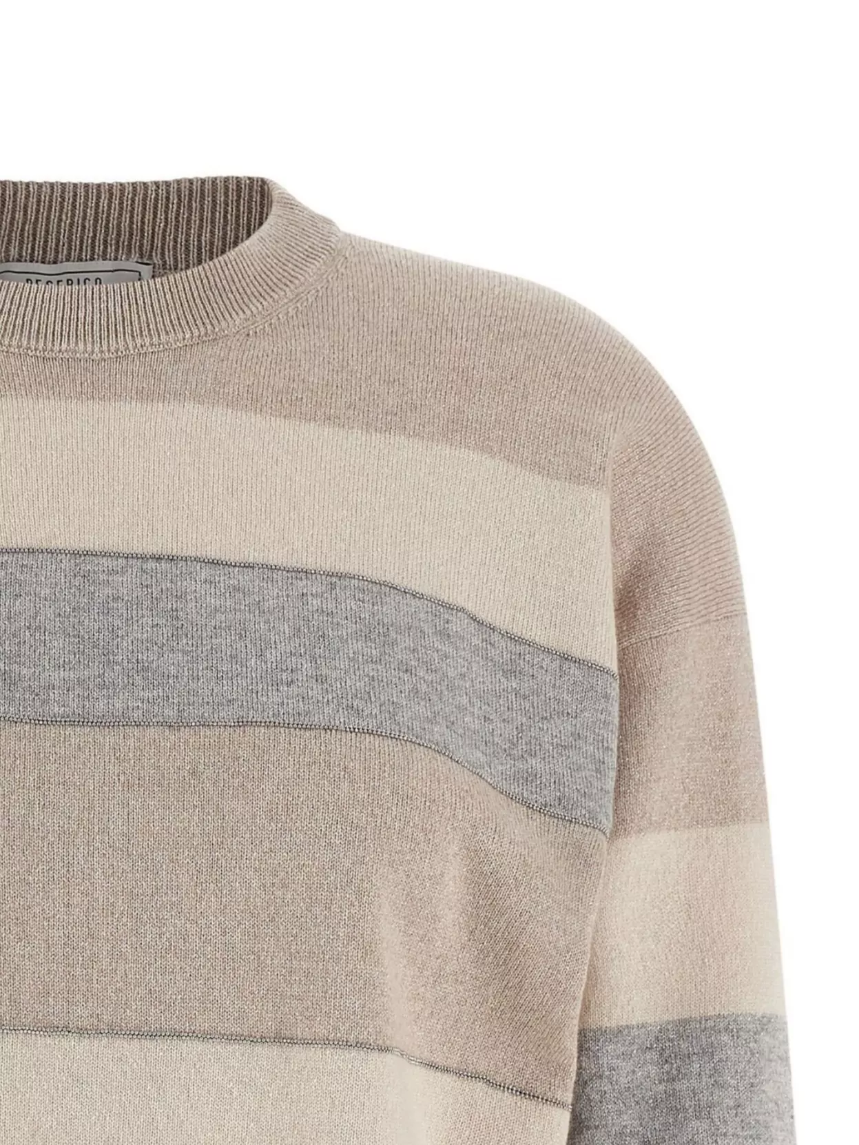 Peserico Striped Crew Neck Long Sleeve Knit Sweater