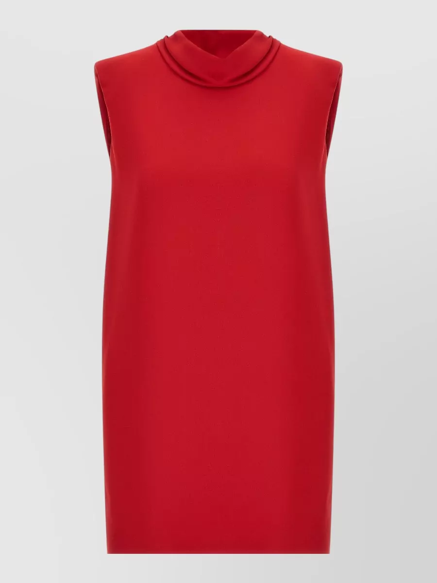 Valentino Garavani Silk Draped High-Neck Sleeveless Dress
