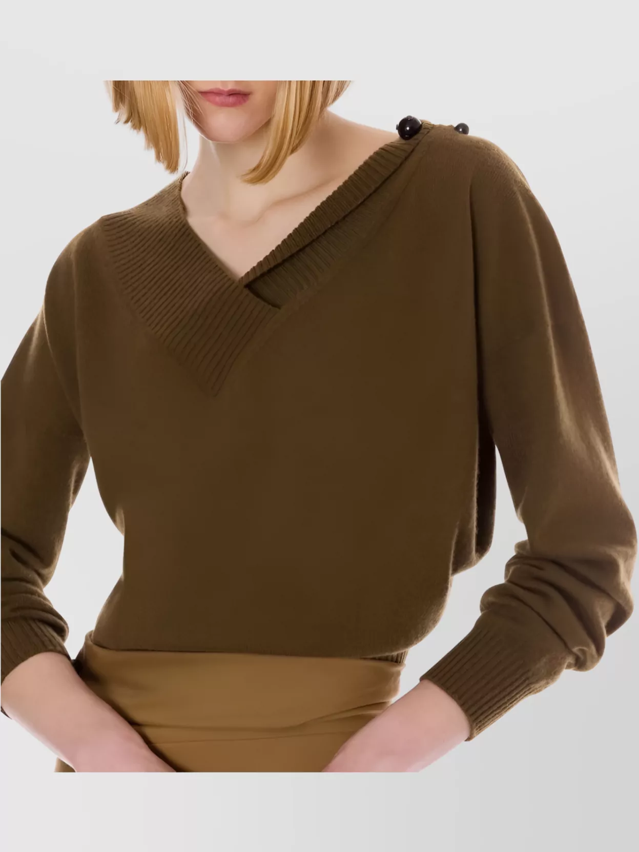 Alberta Ferretti Asymmetric Neckline Long Sleeve Knitwear