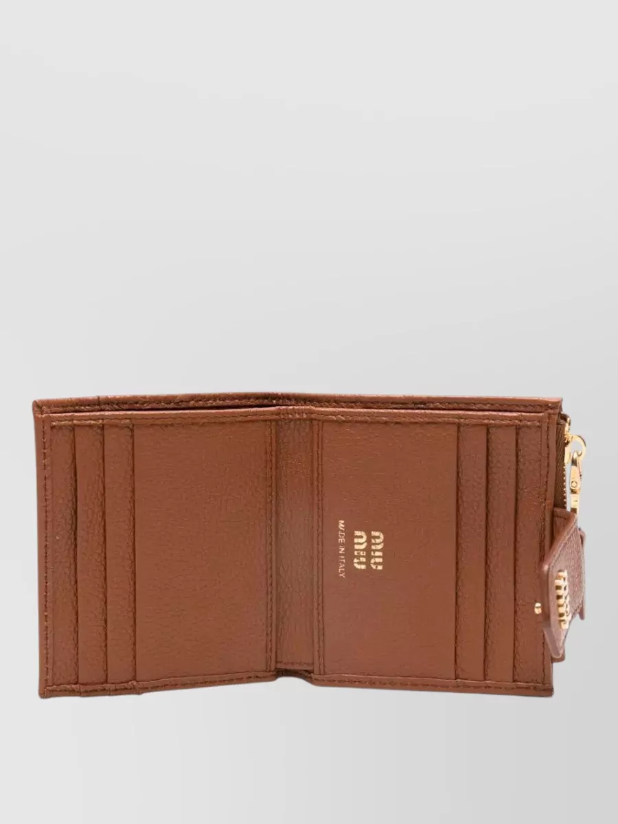 Miu Miu Small Leather Wallet Cardholder And Coin Case