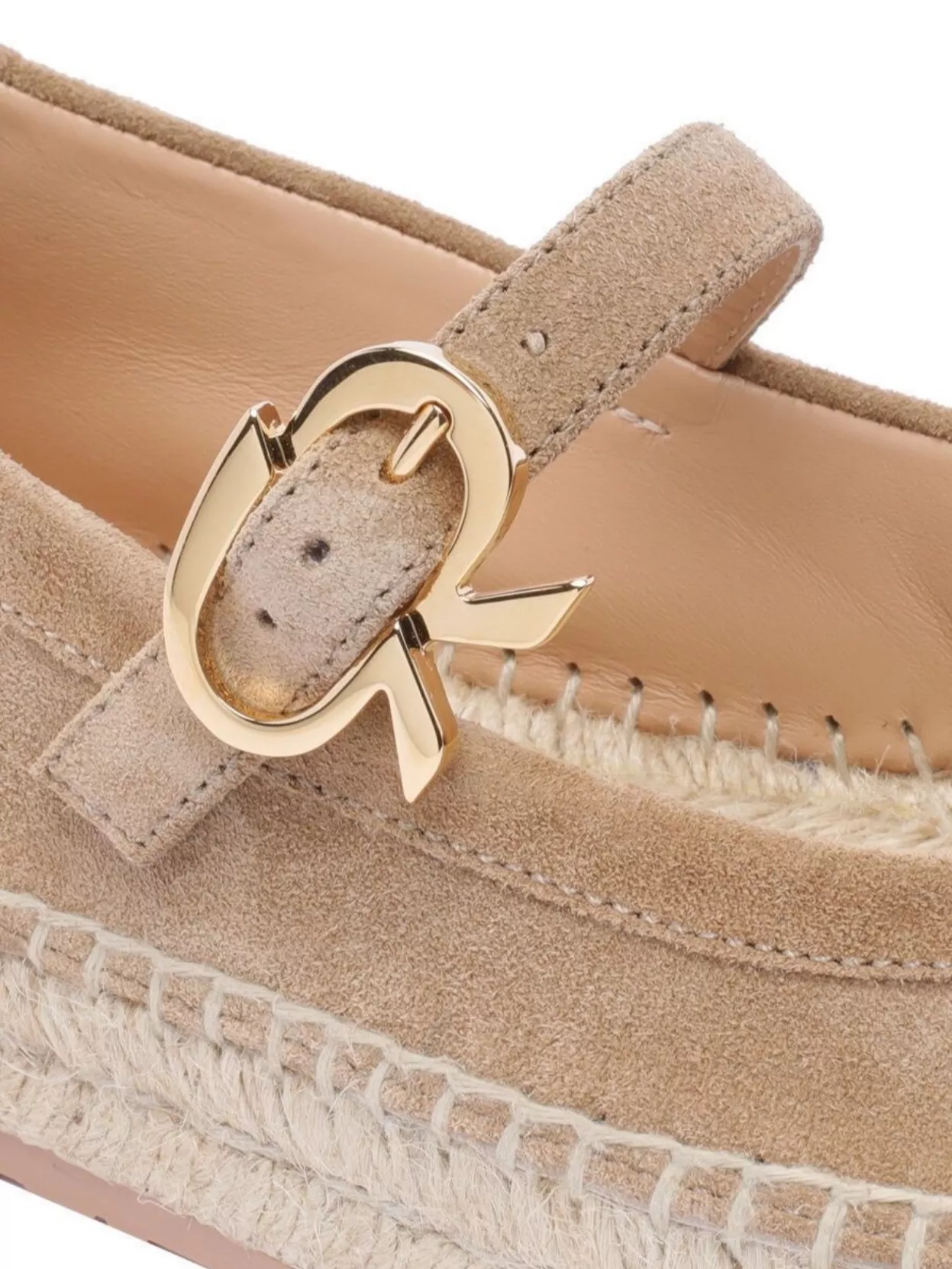 Gianvito Rossi Suede Mary Jane Ballerina Espadrilles