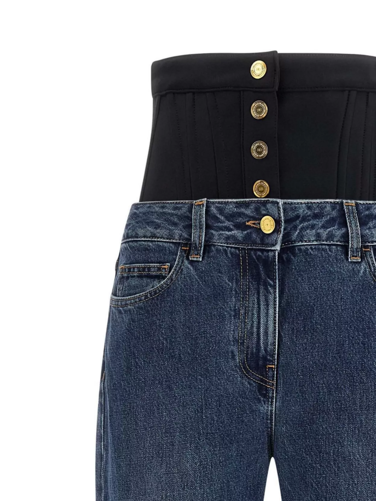Elisabetta Franchi High-Waisted Jeans Bustier Insert