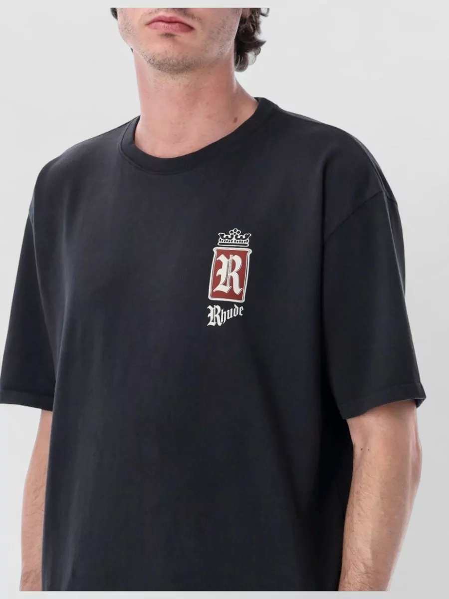 Rhude Cotton Logo Print Short Sleeve T Shirt