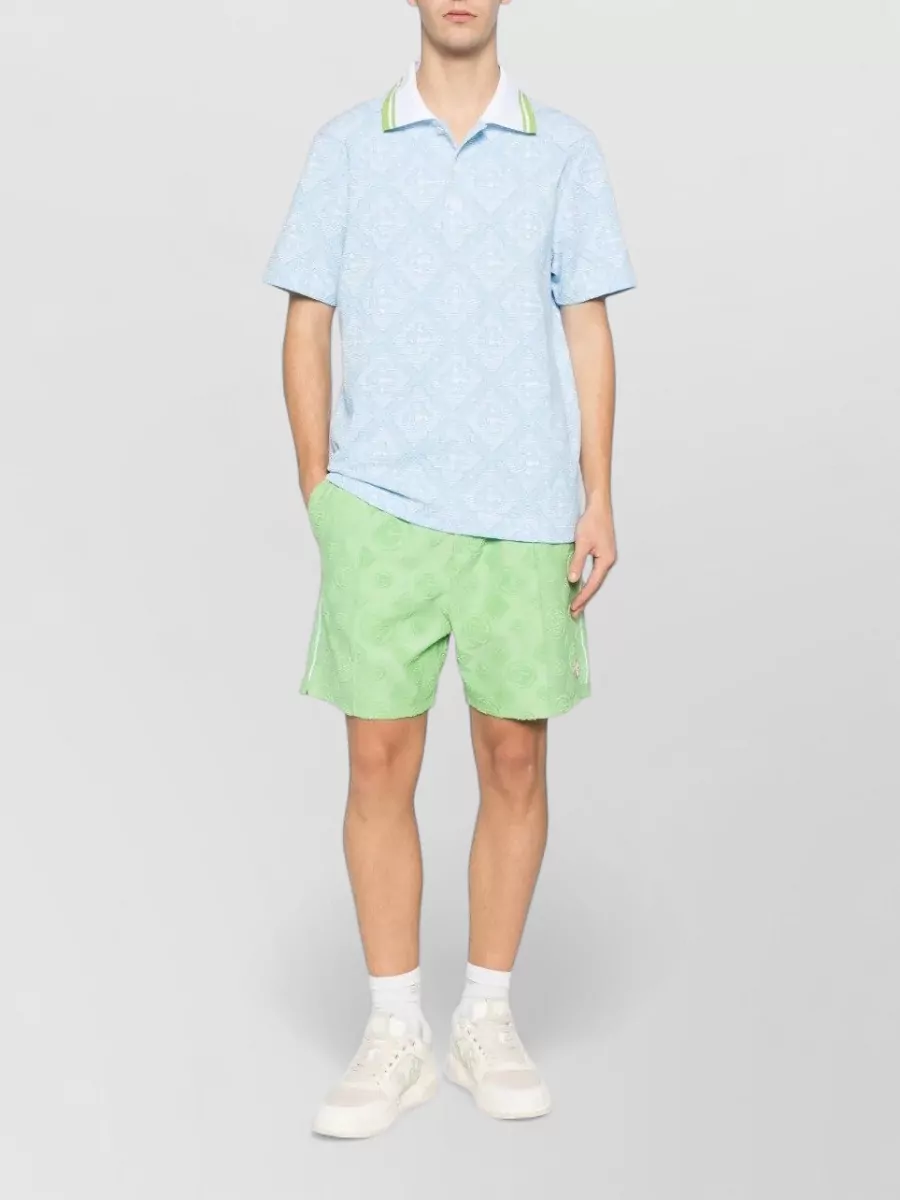Casablanca Cotton-Blend Jacquard Polo Shirt