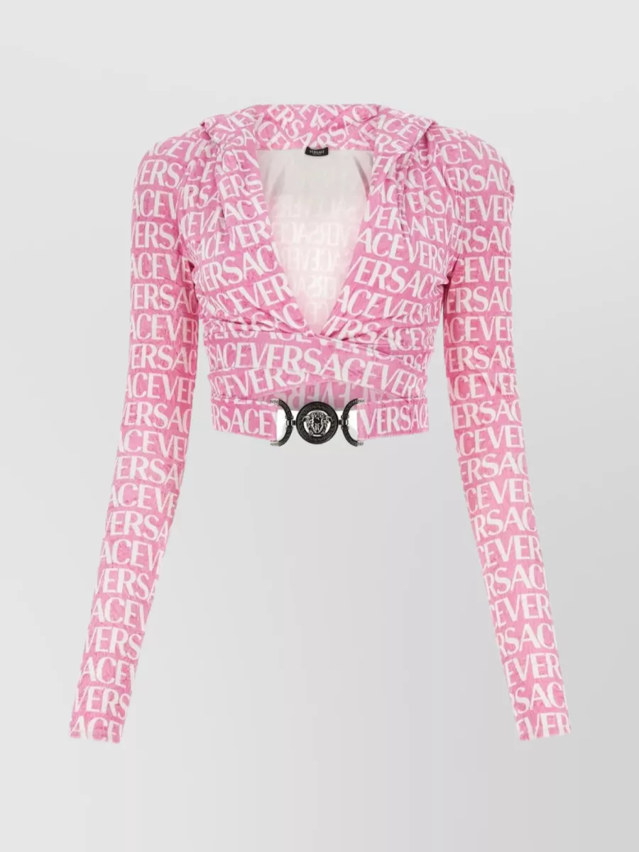 Versace Printed Chenille Top In Pastel