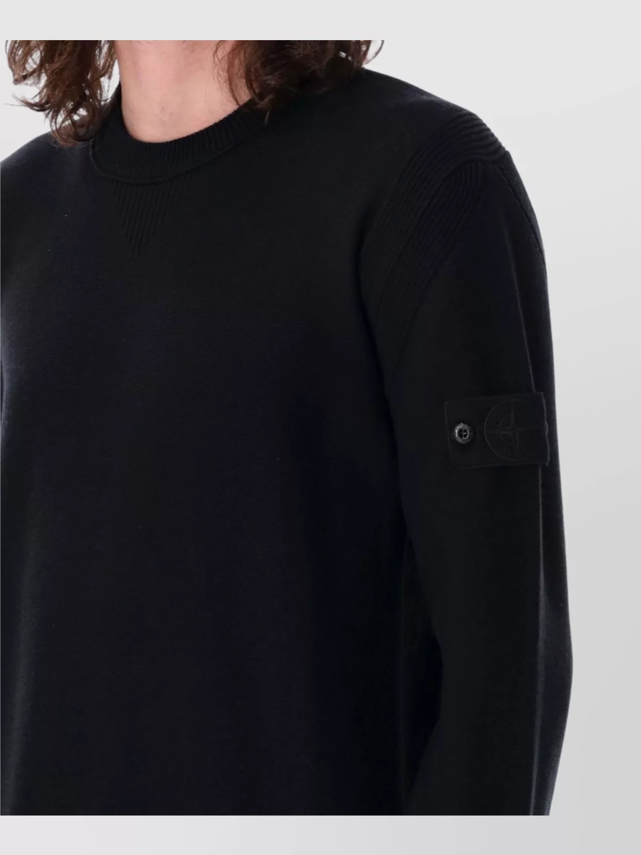 Stone Island Ribbed Crewneck Sweater With Long Sleeves