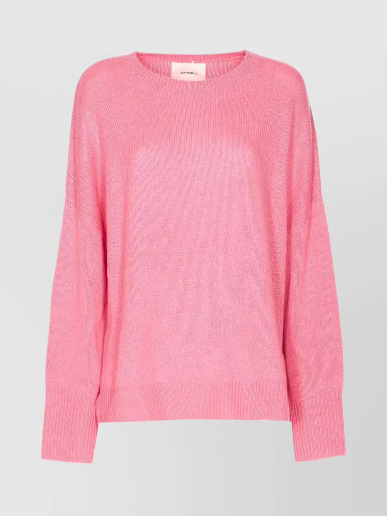 Lisa Yang Oversized Crewneck Knitwear Side Slits In Pink