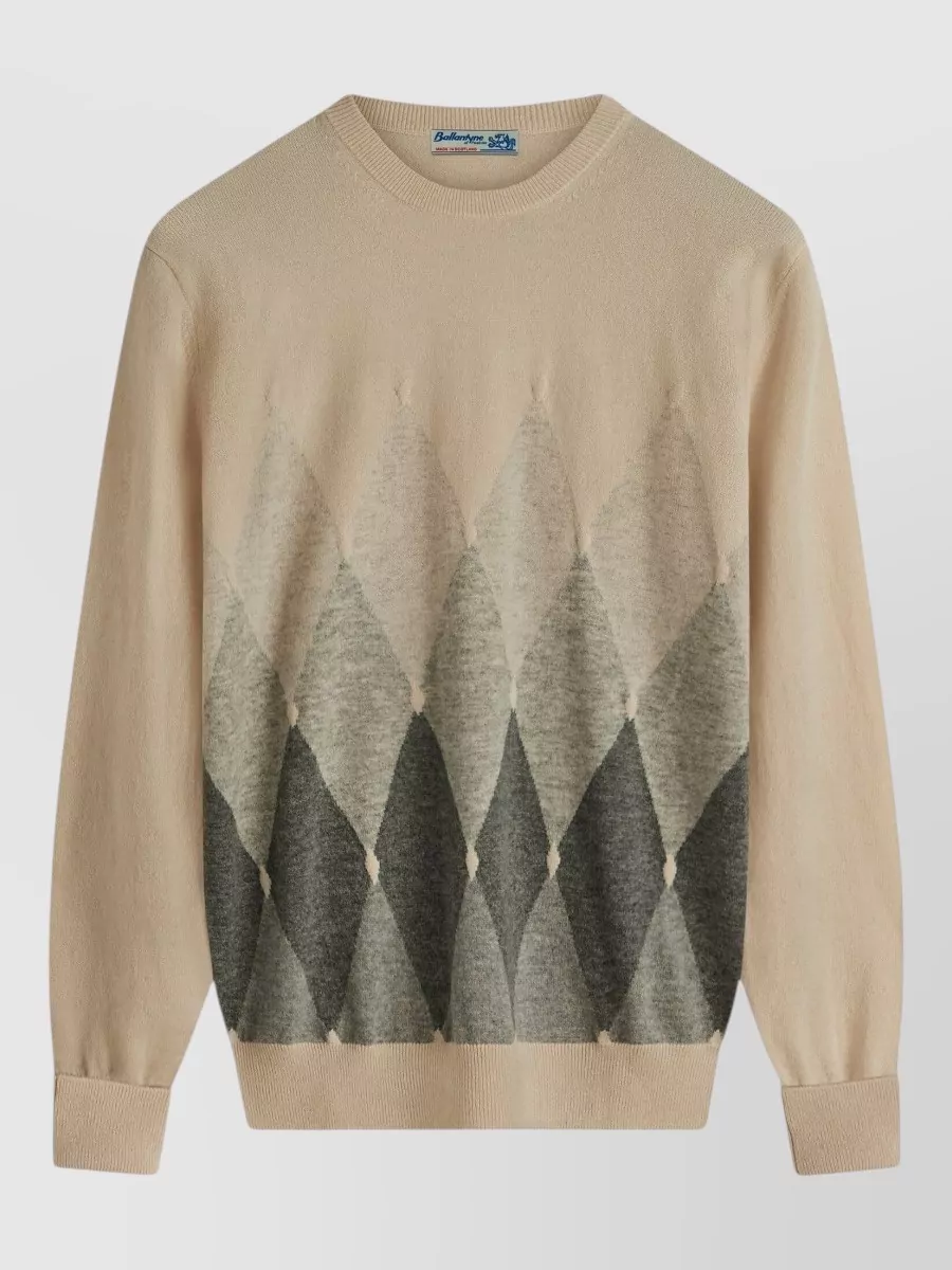 Ballantyne cashmere diamond-intarsia crewneck jumper