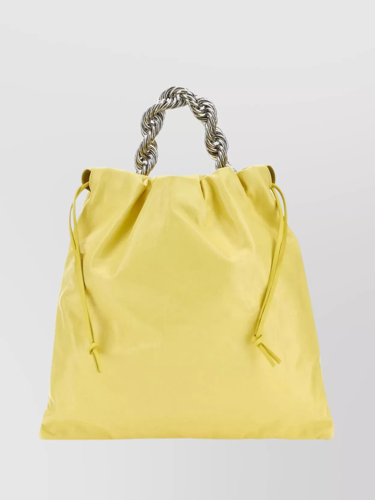 Shop Jil Sander Detachable Handle Leather Bucket Bag In Yellow