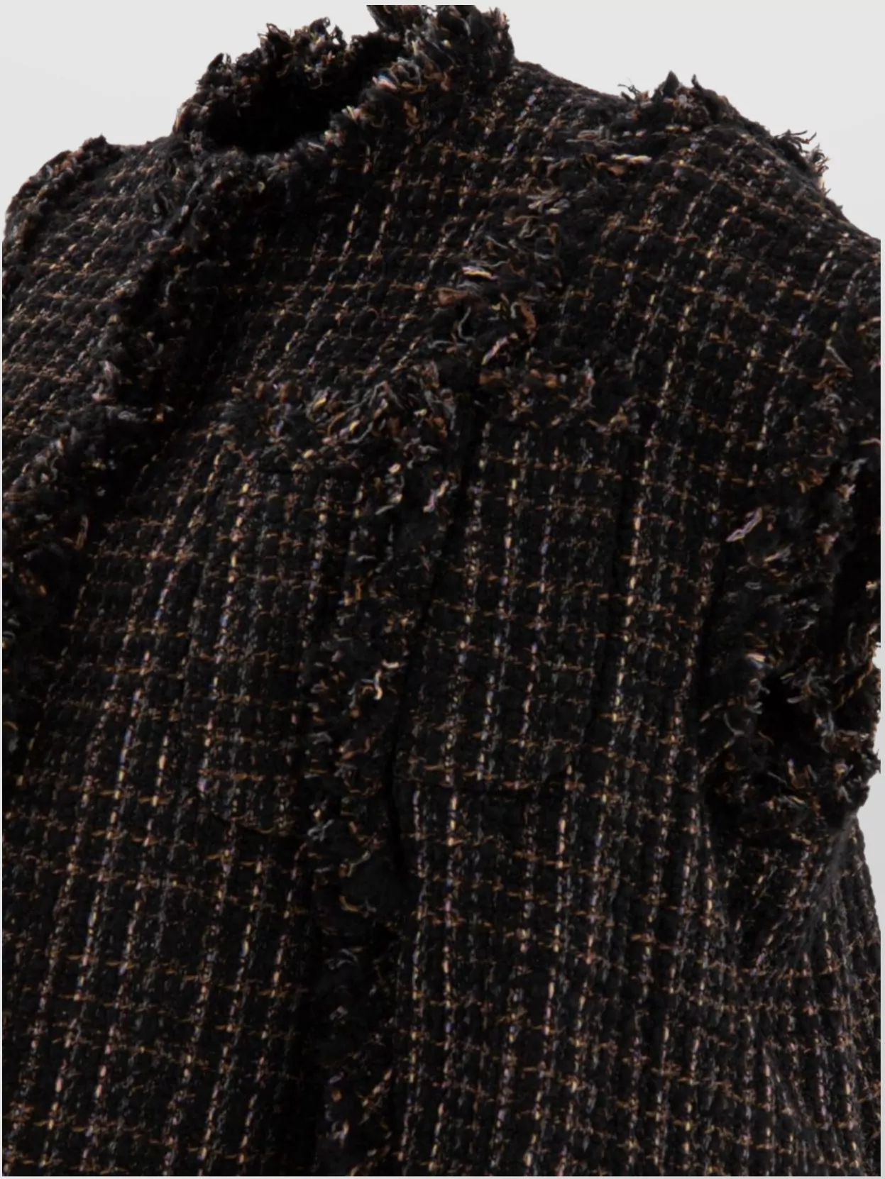 Sacai Frayed Edges Tweed Knit Vest