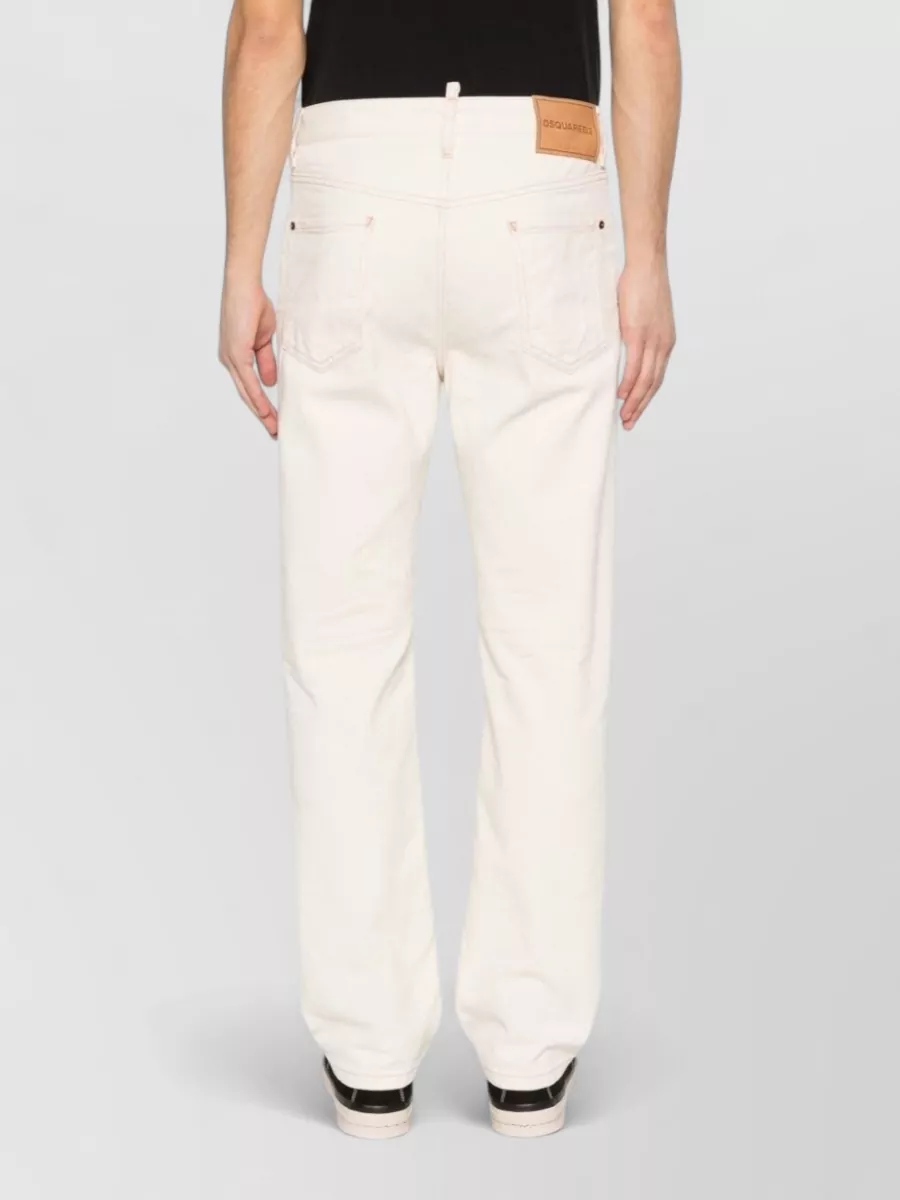 Dsquared2 Straight Leg Trousers Belt Loops Contrast Stitching