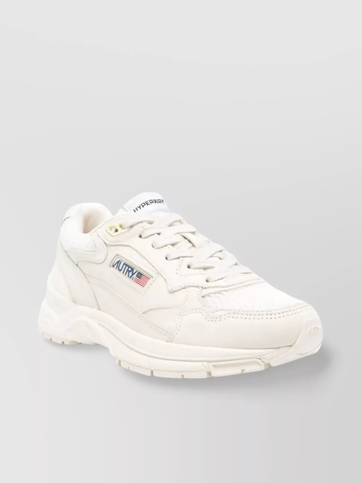 Autry Laminated Leather And Mesh Sneakers