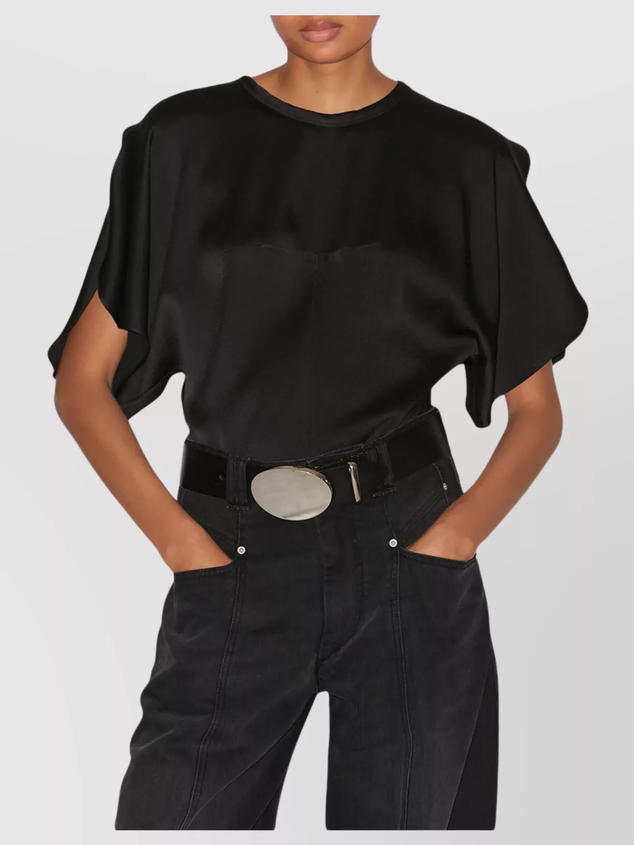 Shop Isabel Marant Curved Hem Cut-out Blouse