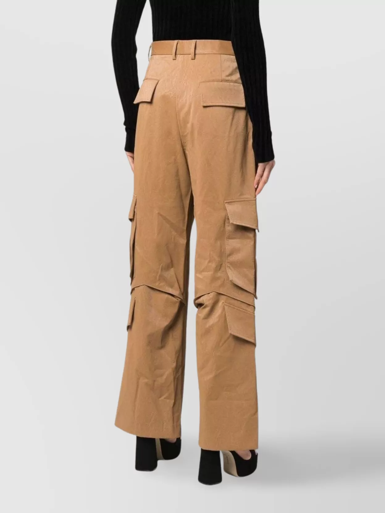 Msgm Cargo Trousers With Multiple Pockets In Brown