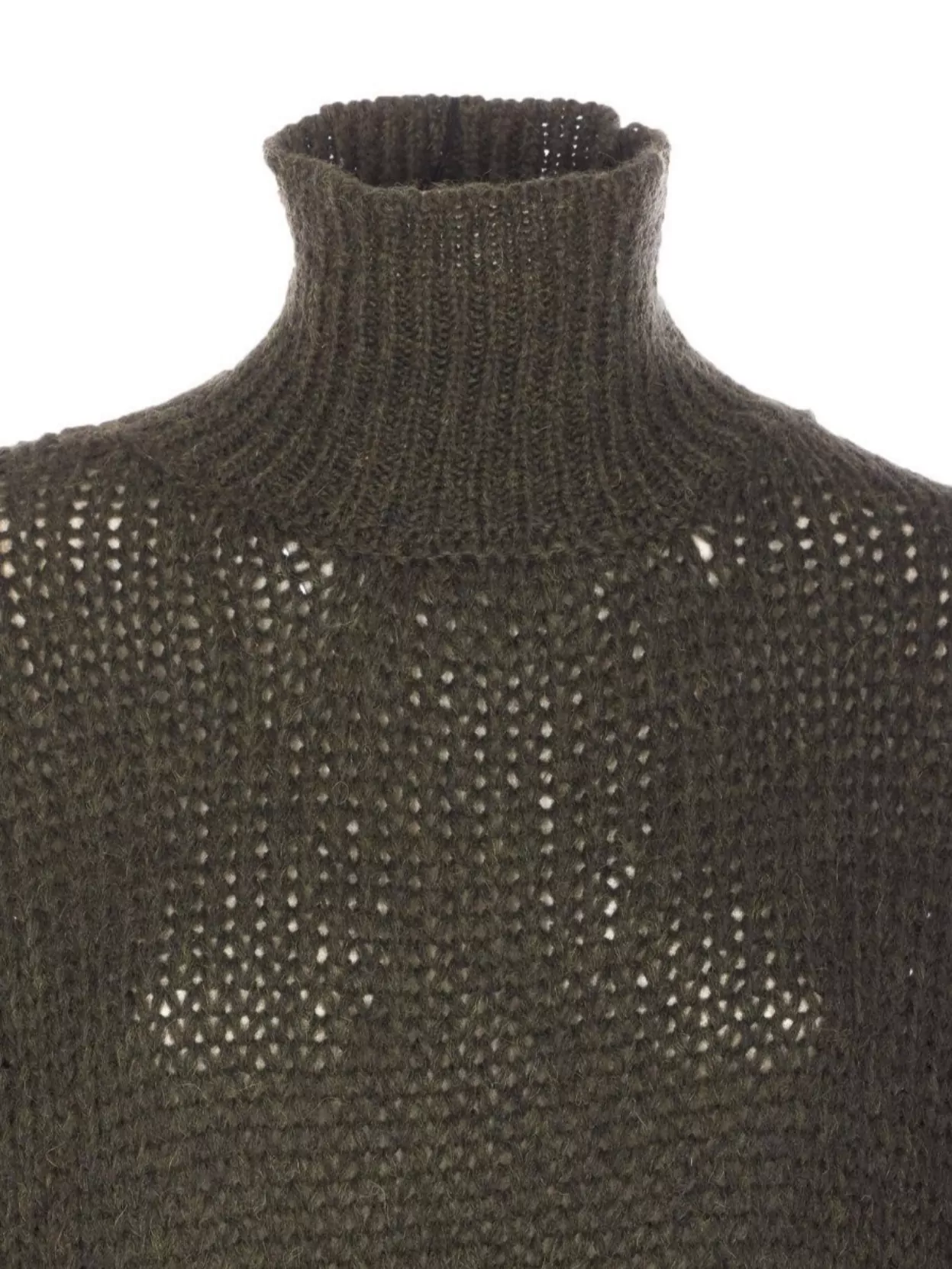 Roberto Collina Long Sleeve Turtleneck Open Knit Sweater