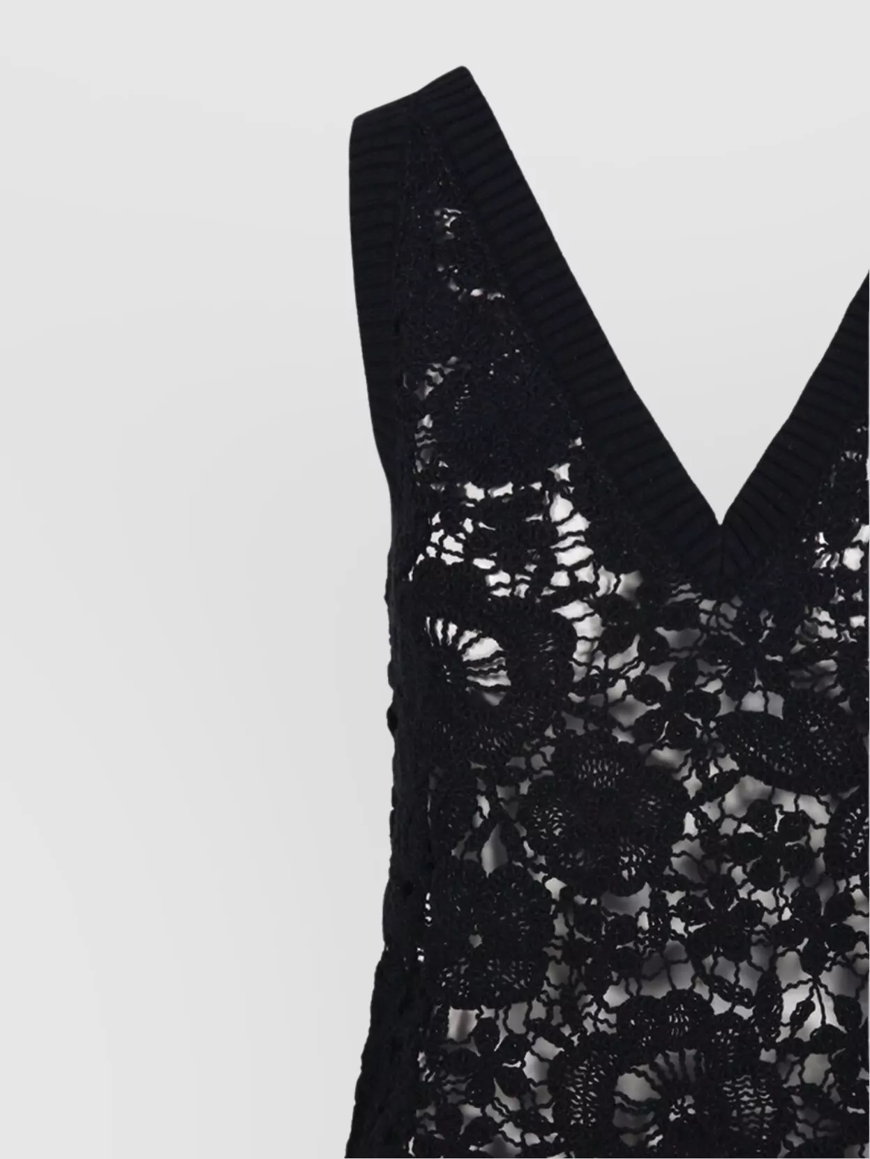 P.A.R.O.S.H FLORAL LACE SLEEVELESS V-NECK TOP