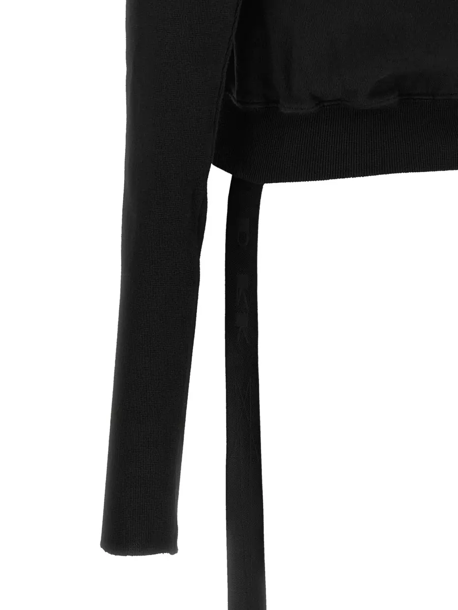 Rick Owens Drkshdw Asymmetric Zip High Neck Sweatshirt