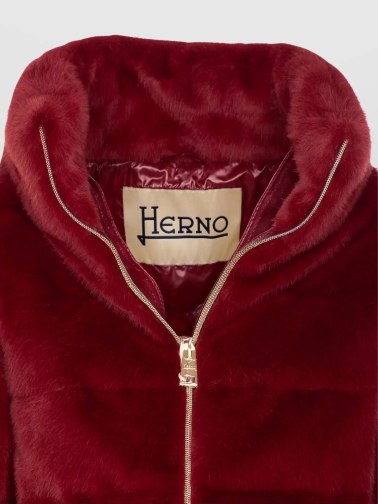 Herno Padded Jacket With Faux Fur Texture