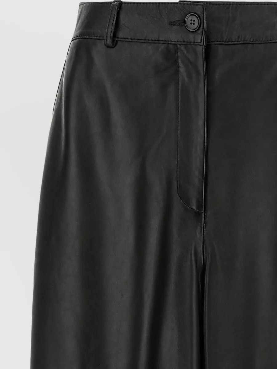 P.a.r.o.s.h. Lamb Leather High-Rise Wide-Leg Trousers