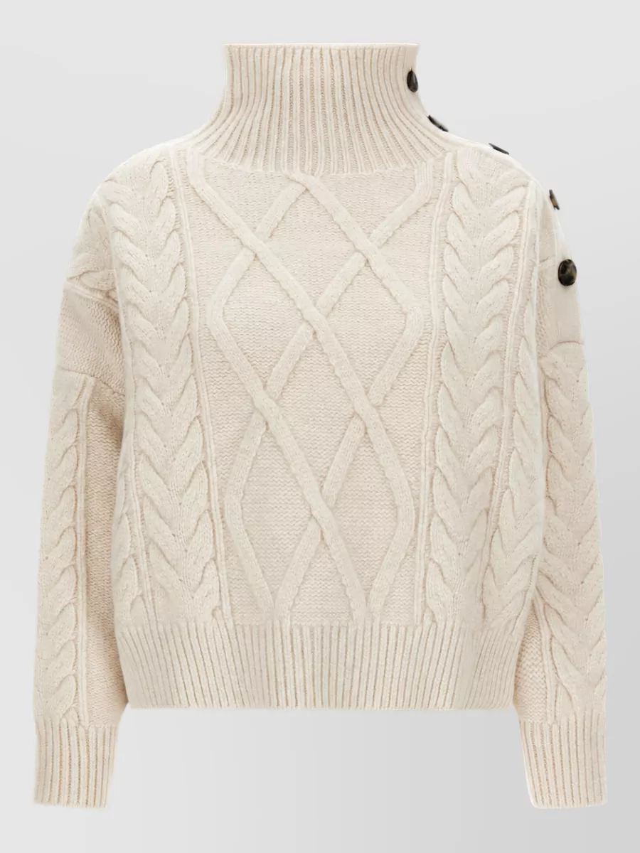 Yves Salomon cashmere wool cable-knit high-neck jumper