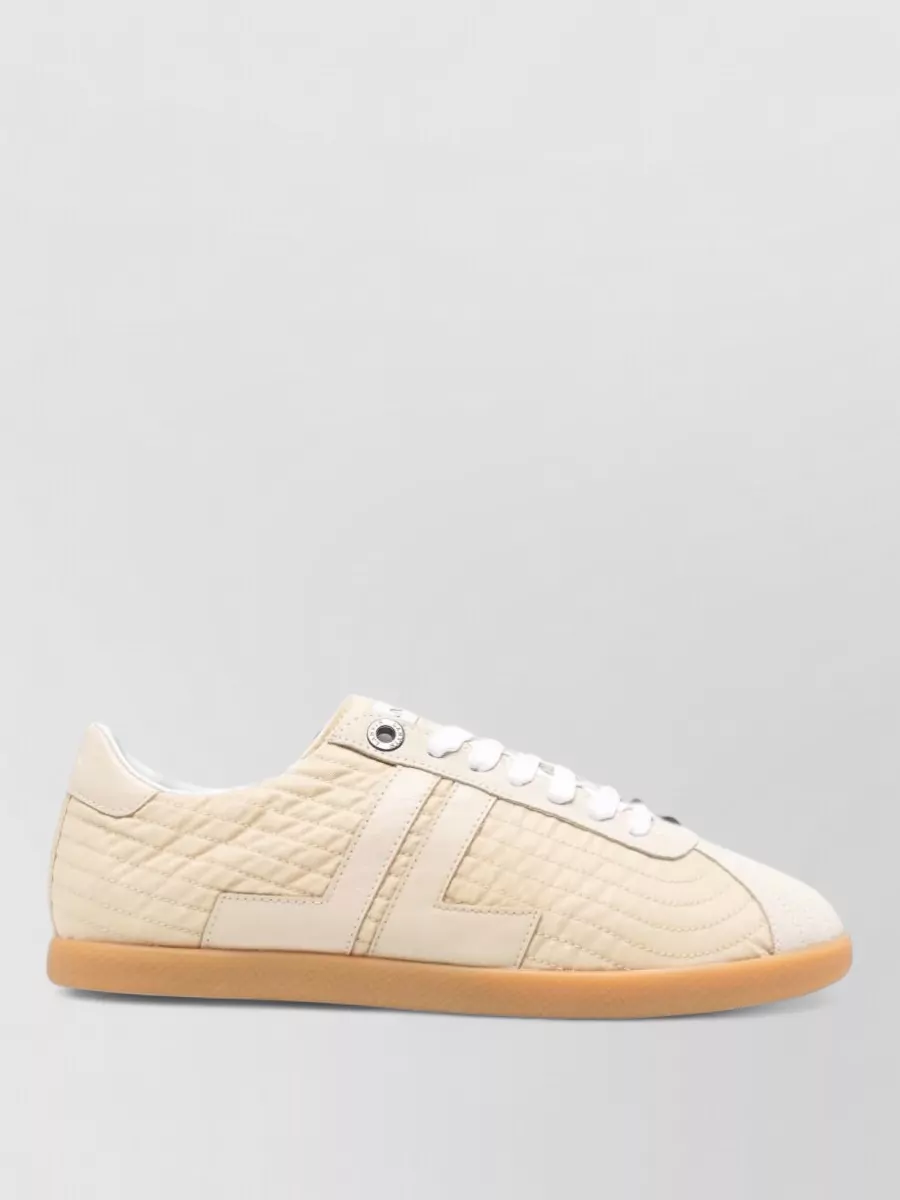 Lanvin quilted low-top lace-up sneakers
