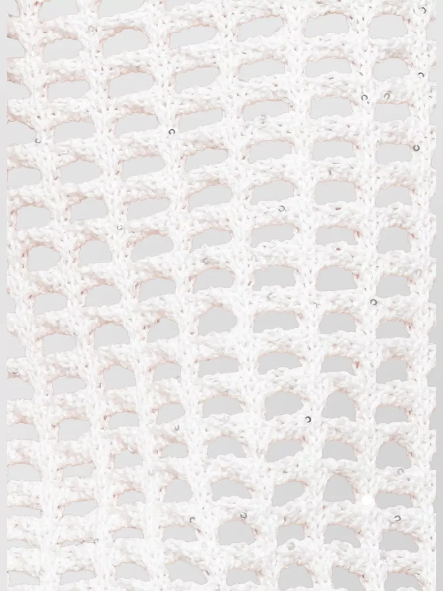 Peserico Perforated Sequin Long-Sleeve Crewneck Knitted Top