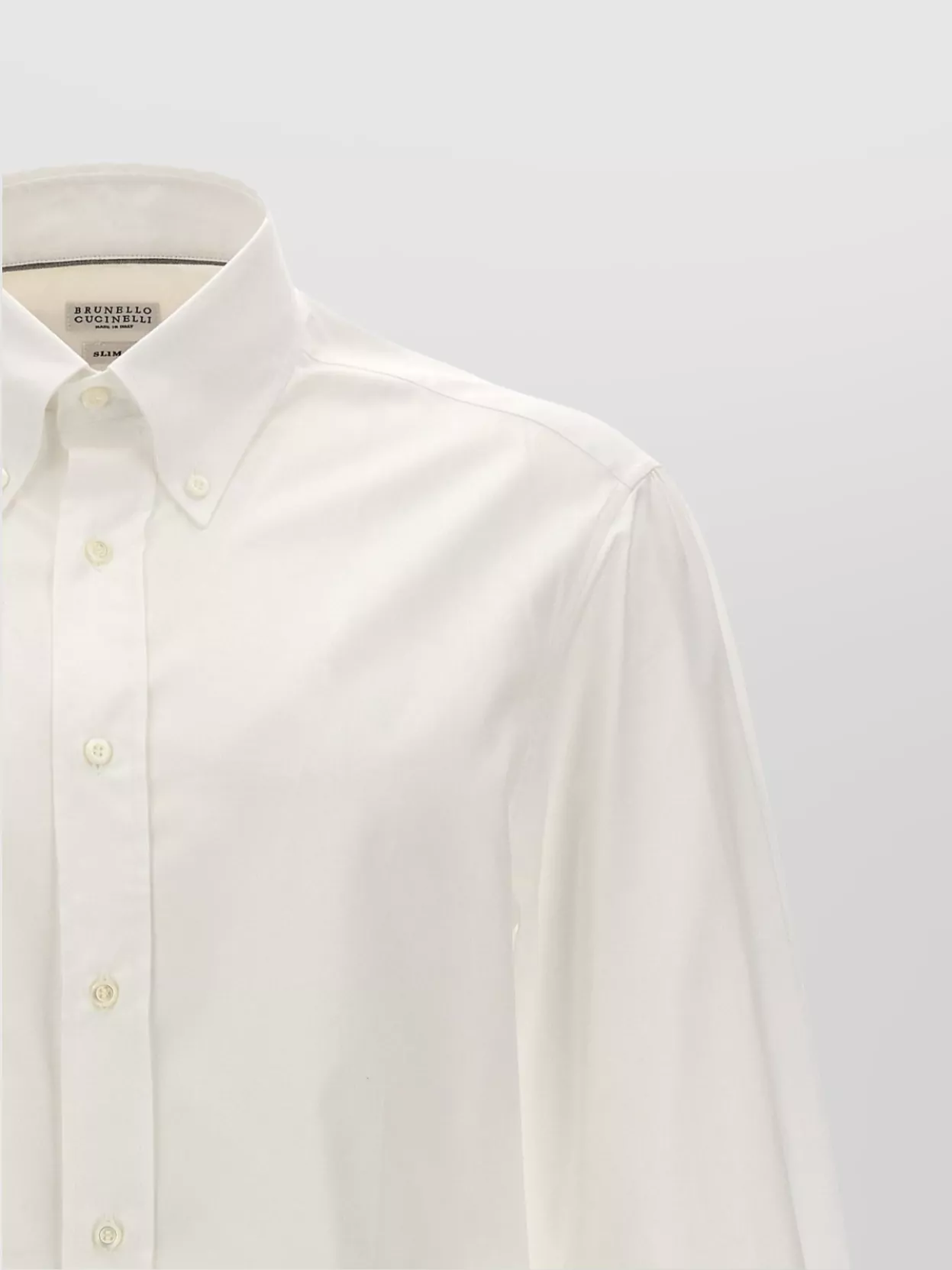 Brunello Cucinelli Cotton Shirt With Button-Down Collar And Long Sleeves
