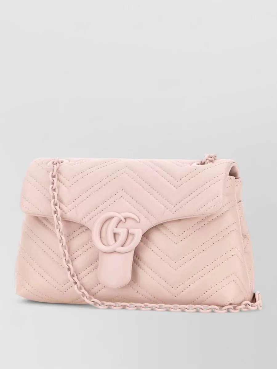 Gucci Small Gg Marmont Nappa Leather Shoulder Bag