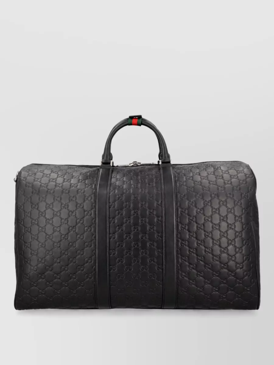 Gucci Leather Gg Emblem Travel Bag