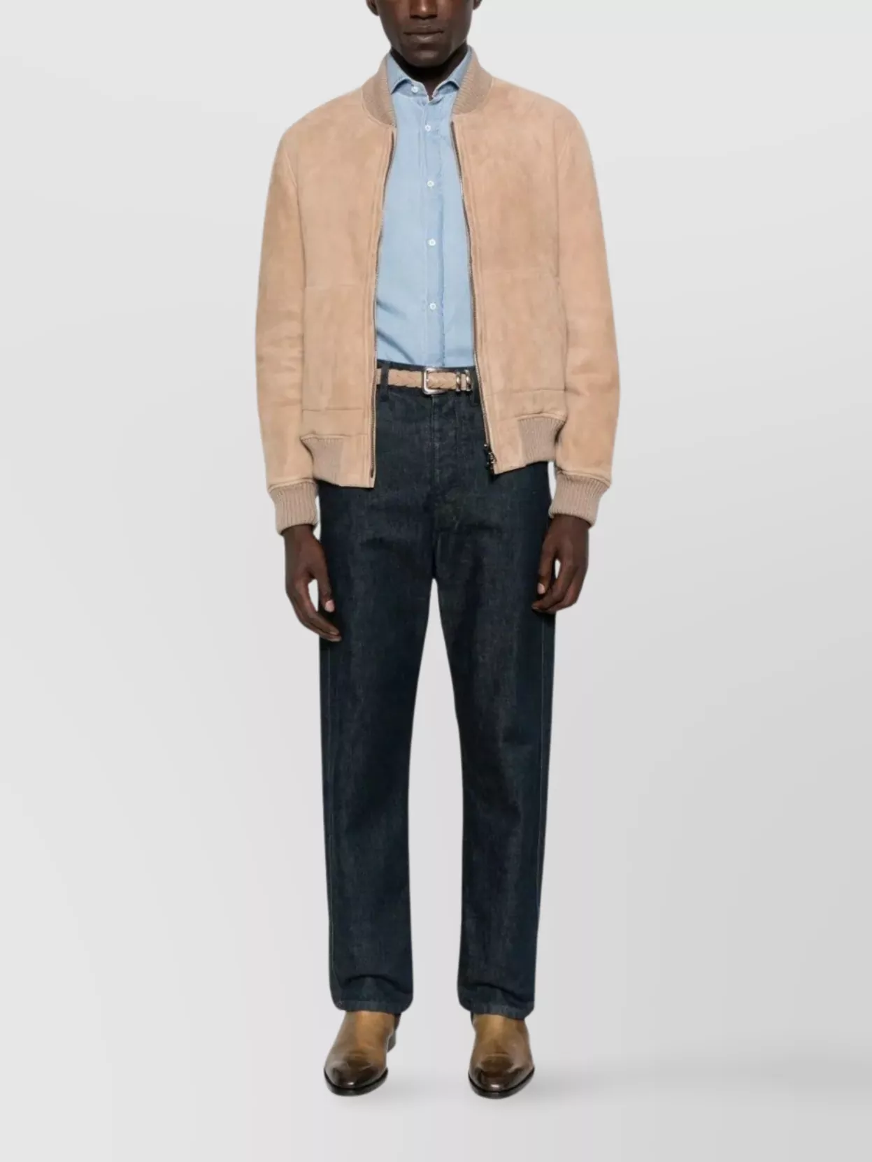 Brunello Cucinelli Denim Shirt With Long Sleeves And Curved Hem