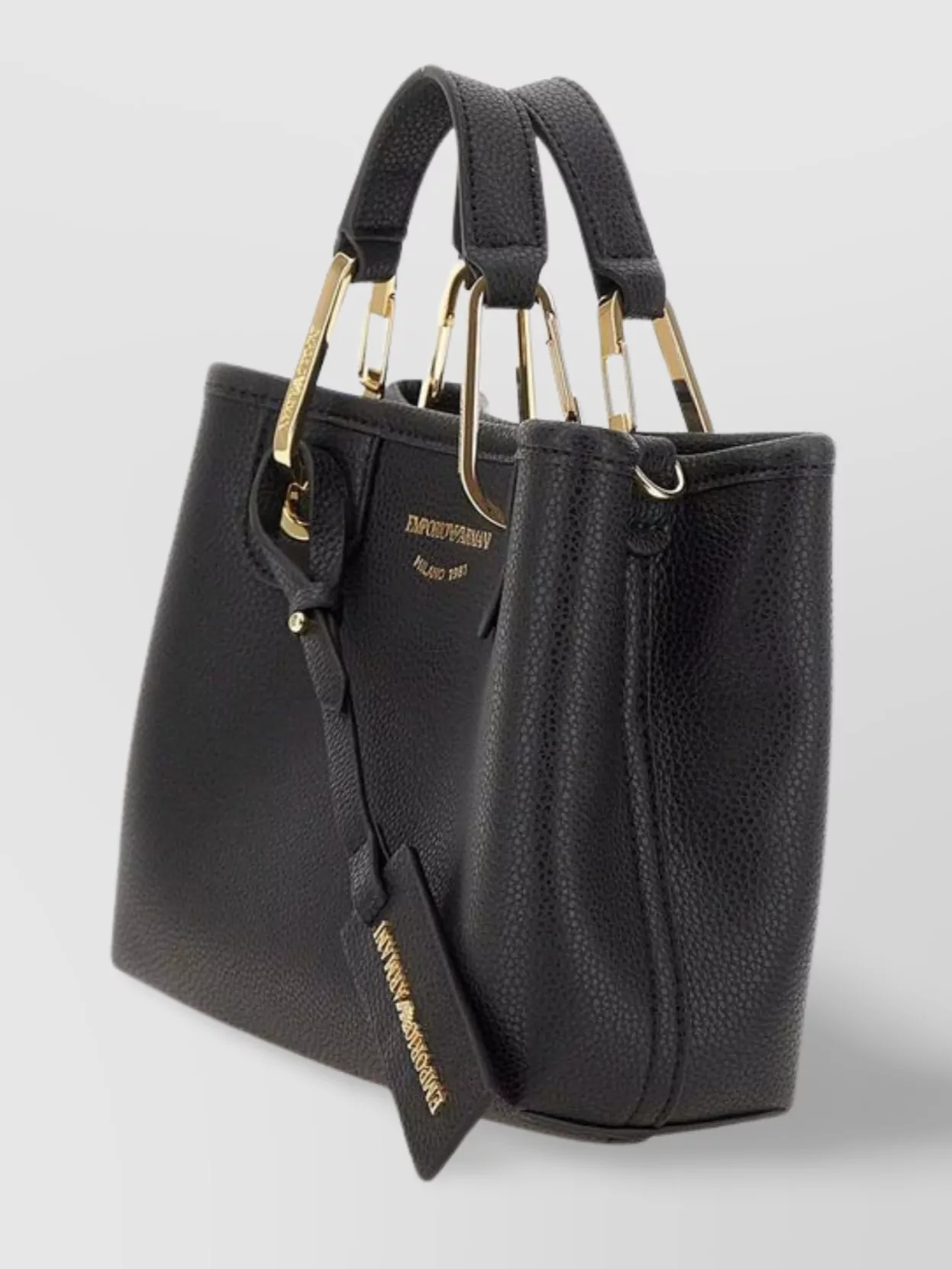 Emporio Armani Faux Leather Shoulder Bag With Deer Print