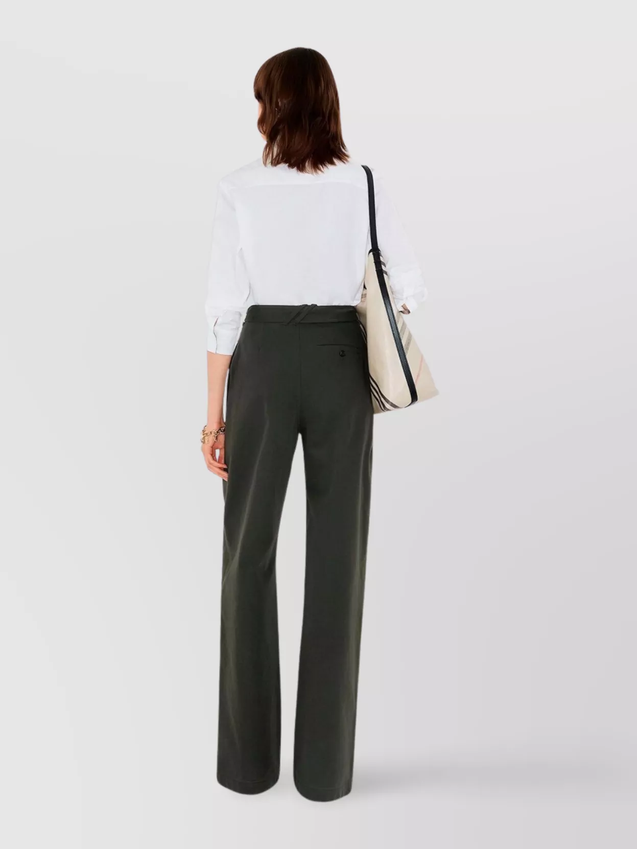 Burberry Cotton Poplin Shirt With Check Pattern Detail