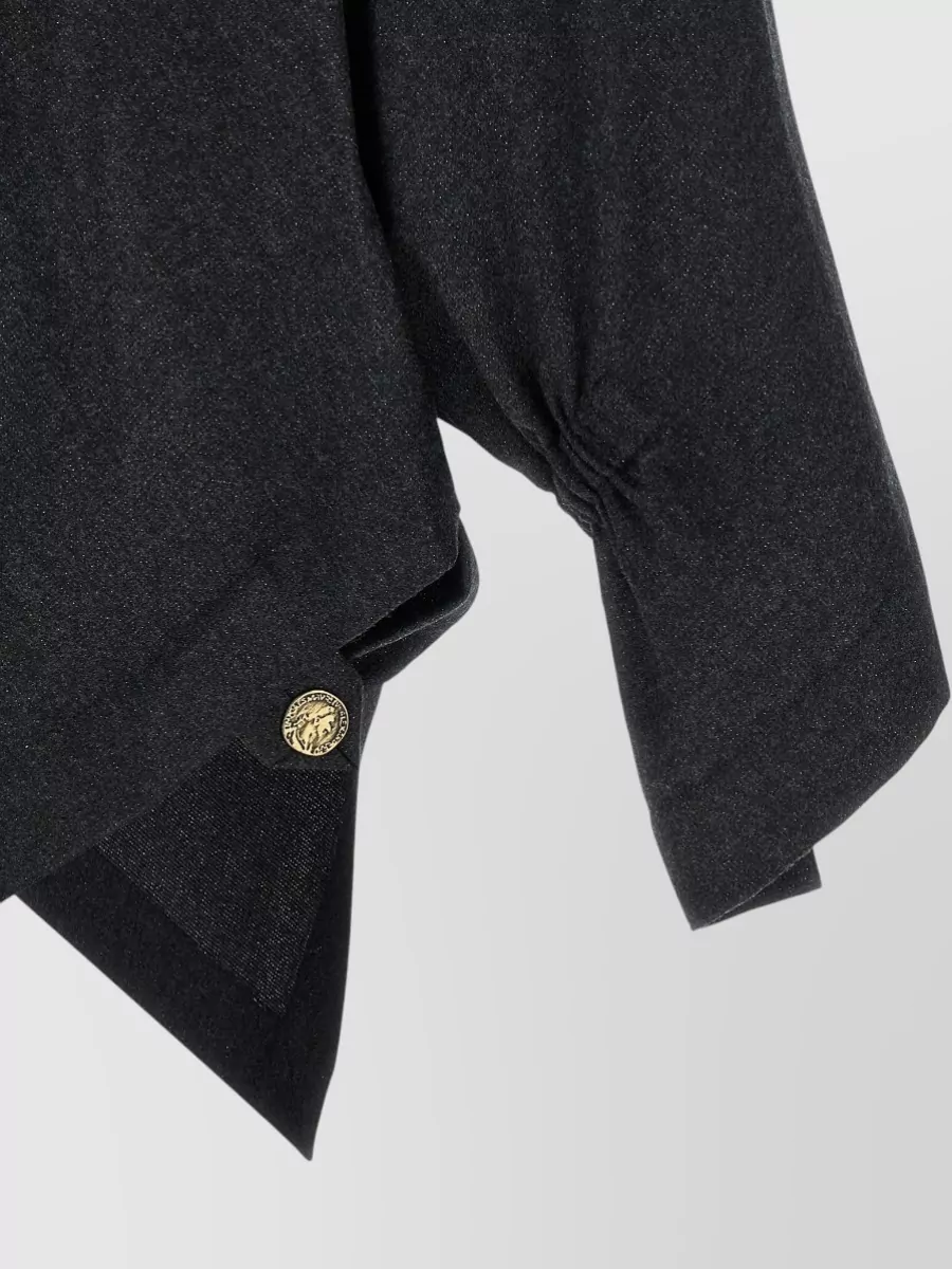 Vivienne Westwood Infinity Knit Sweater Asymmetric Hem Buttons Print