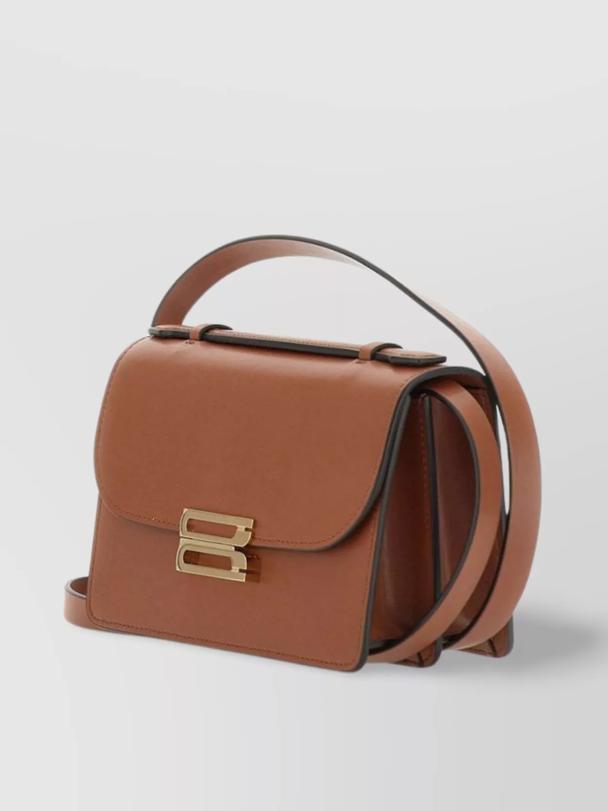Victoria Beckham Rectangular Leather Shoulder Bag With Gold Strap