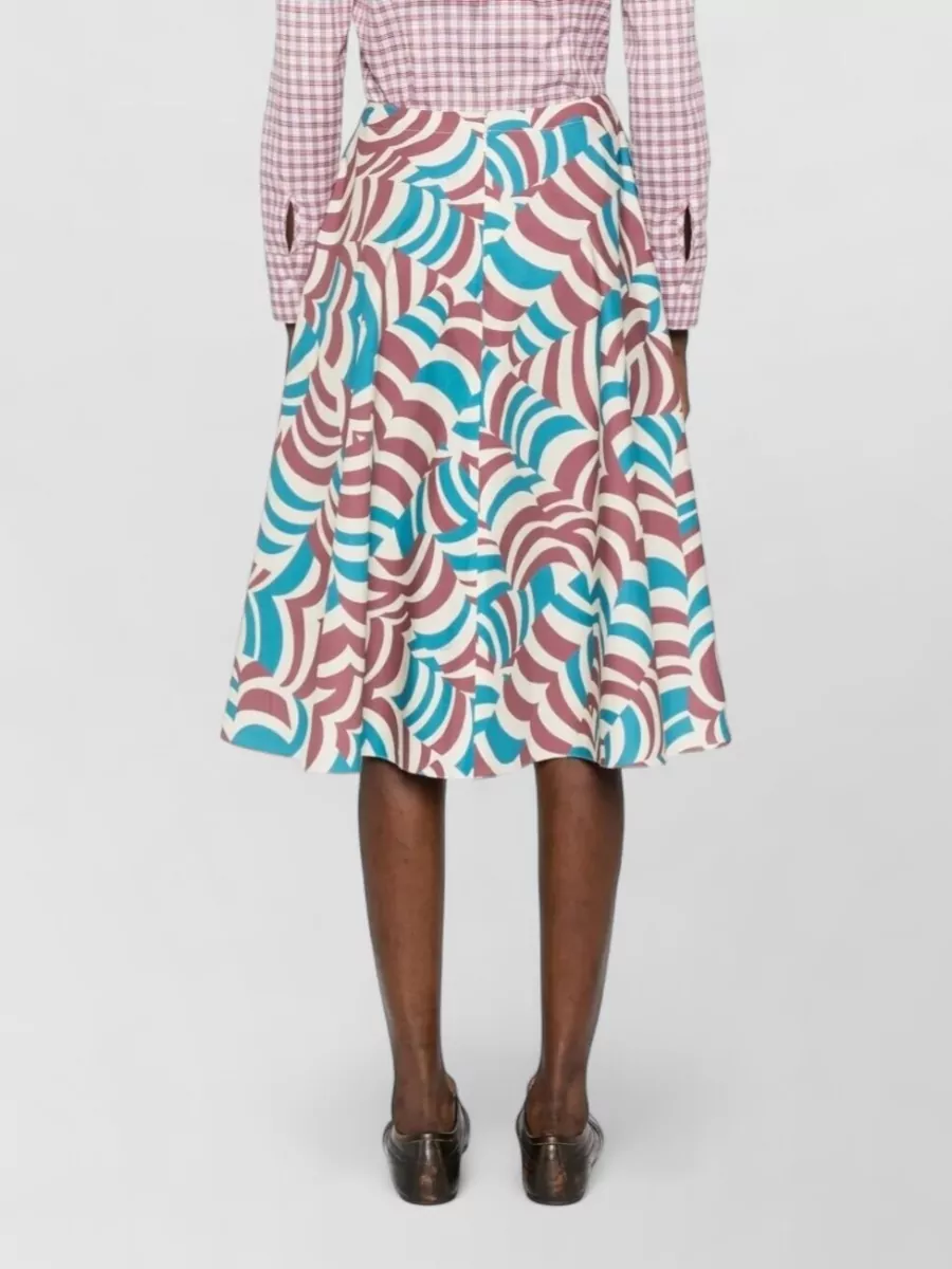 Marni Printed Cotton Midi A-Line Skirt