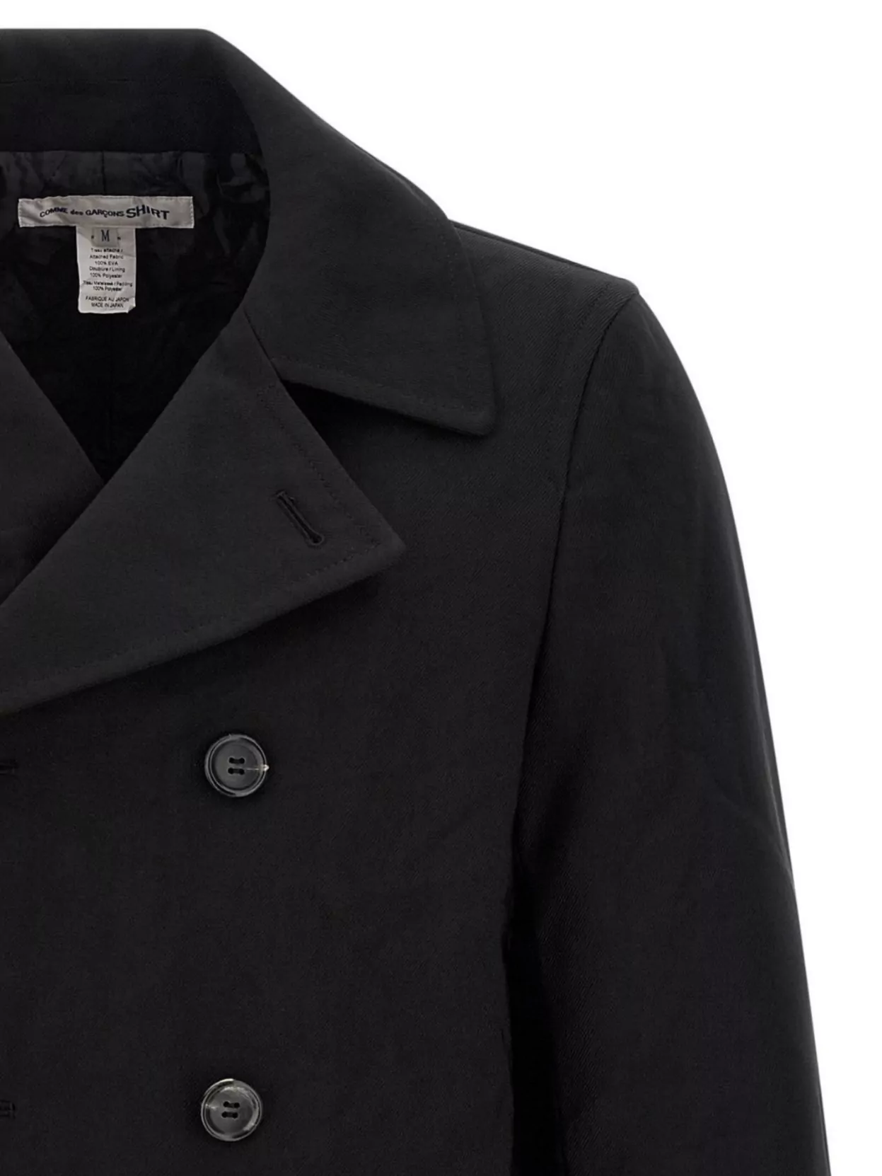 Comme Des Garçons Double-Breasted Coat Featuring Notched Lapels