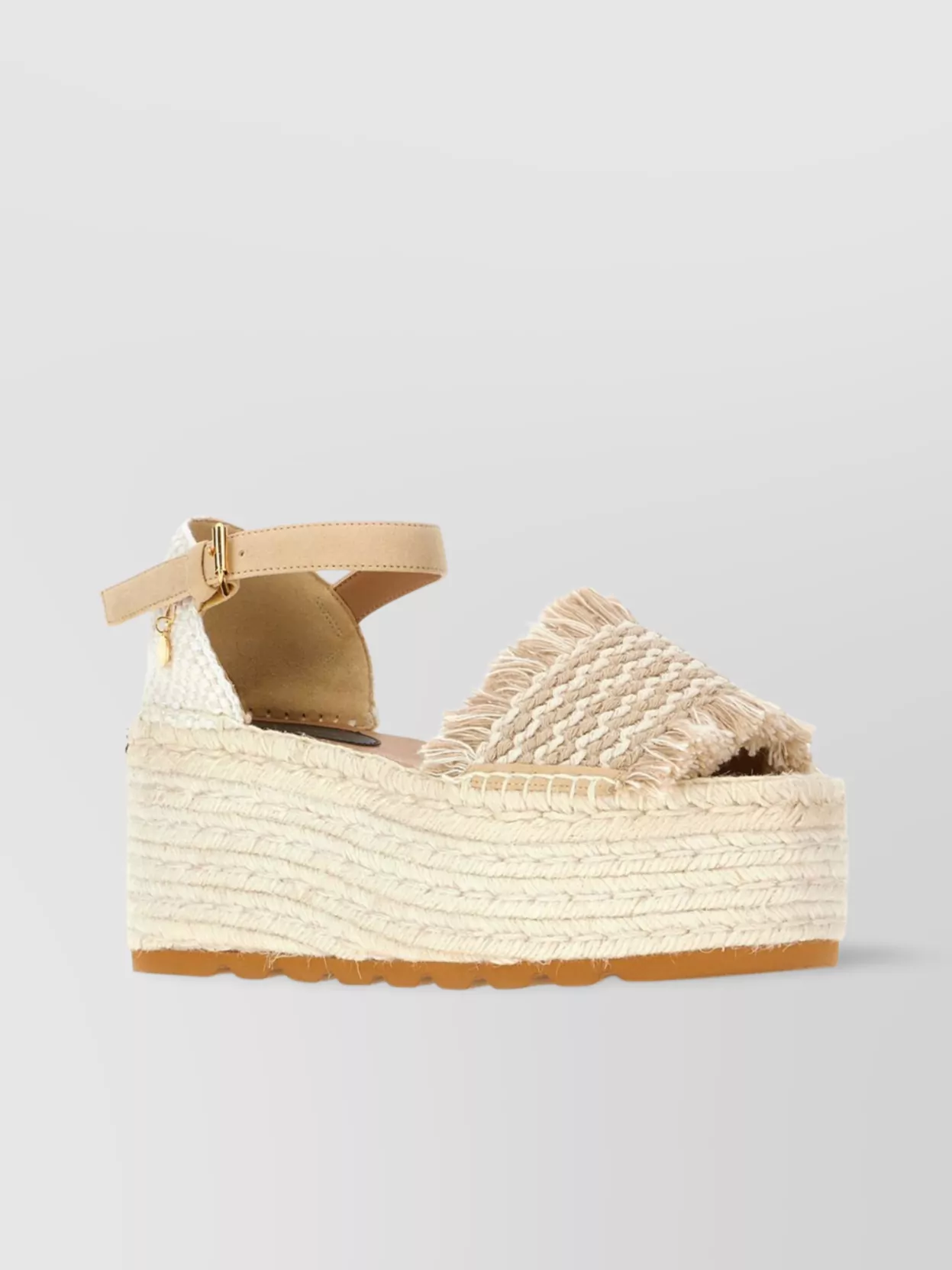 Stella Mccartney Canvas Wedge With Multicolor Fringe Detail