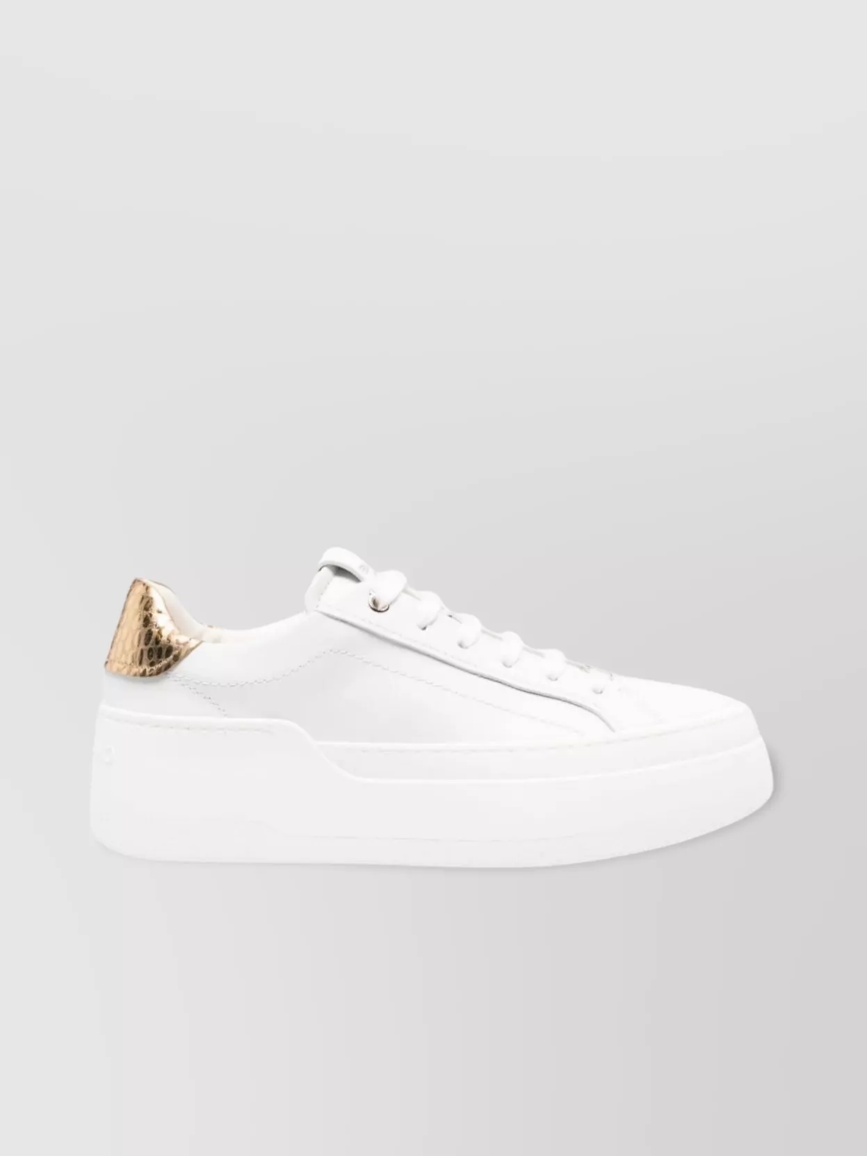 Ferragamo Leather Panelled Platform Sneakers With Rubber Sole