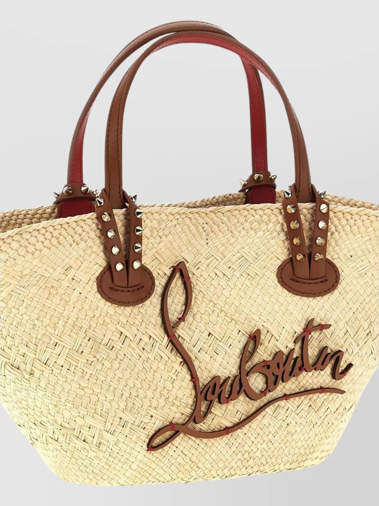 Christian Louboutin Studded Woven Tote Bag Handles