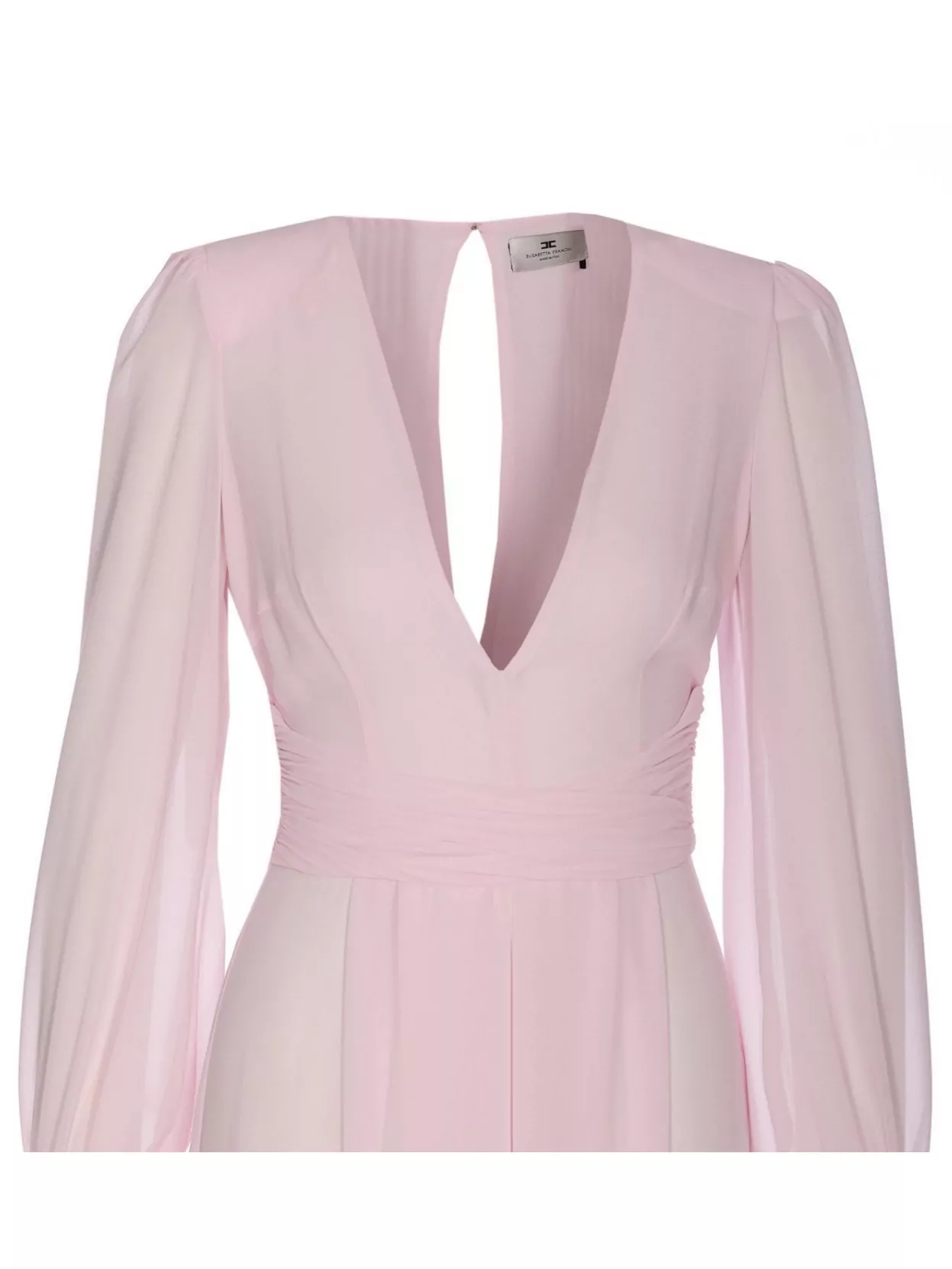 Elisabetta Franchi Red Carpet Dress With Rouches And Split In Pink