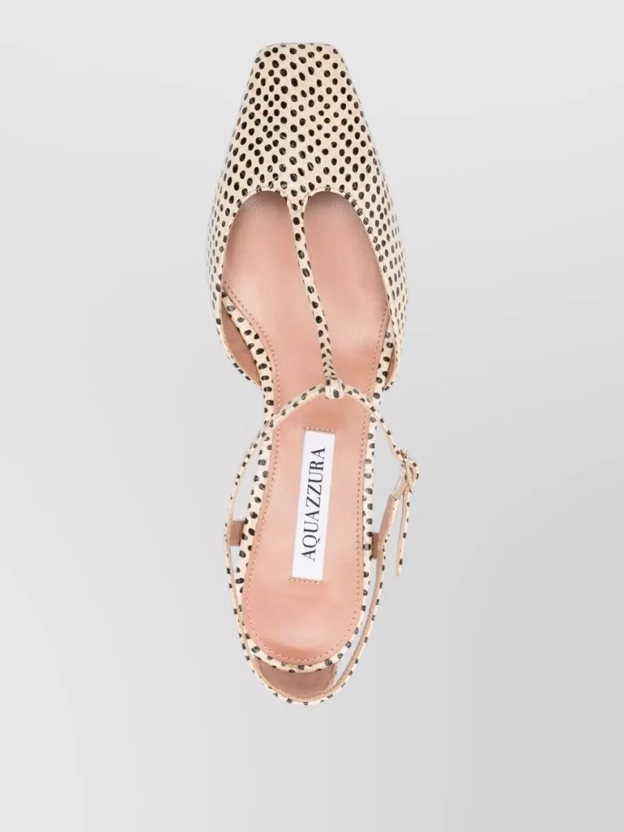 Aquazzura Sorbonne Bambi Snake Print Block Heel Pumps