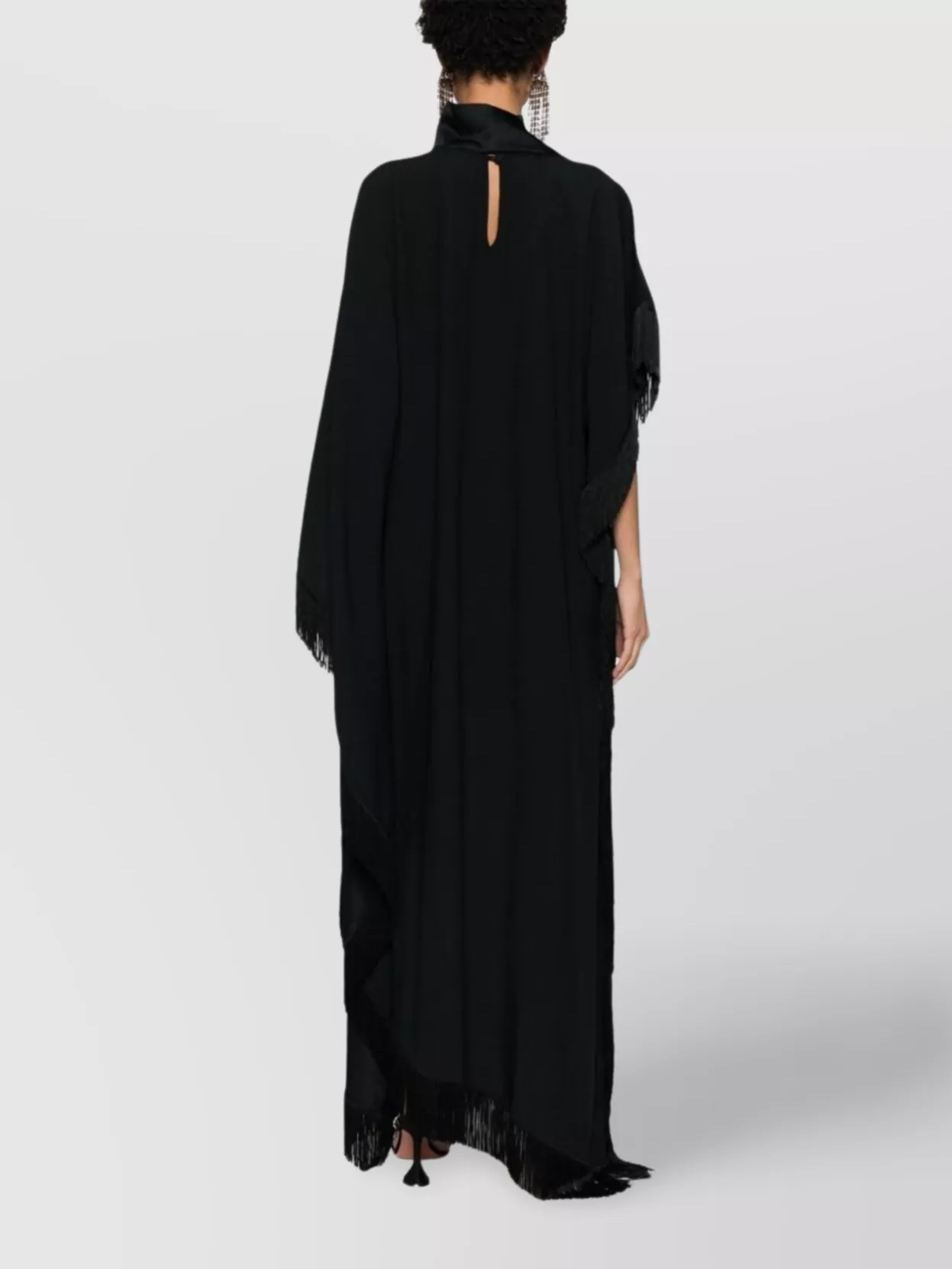 Taller Marmo Draped Sleeves Kaftan Fringe Detailing