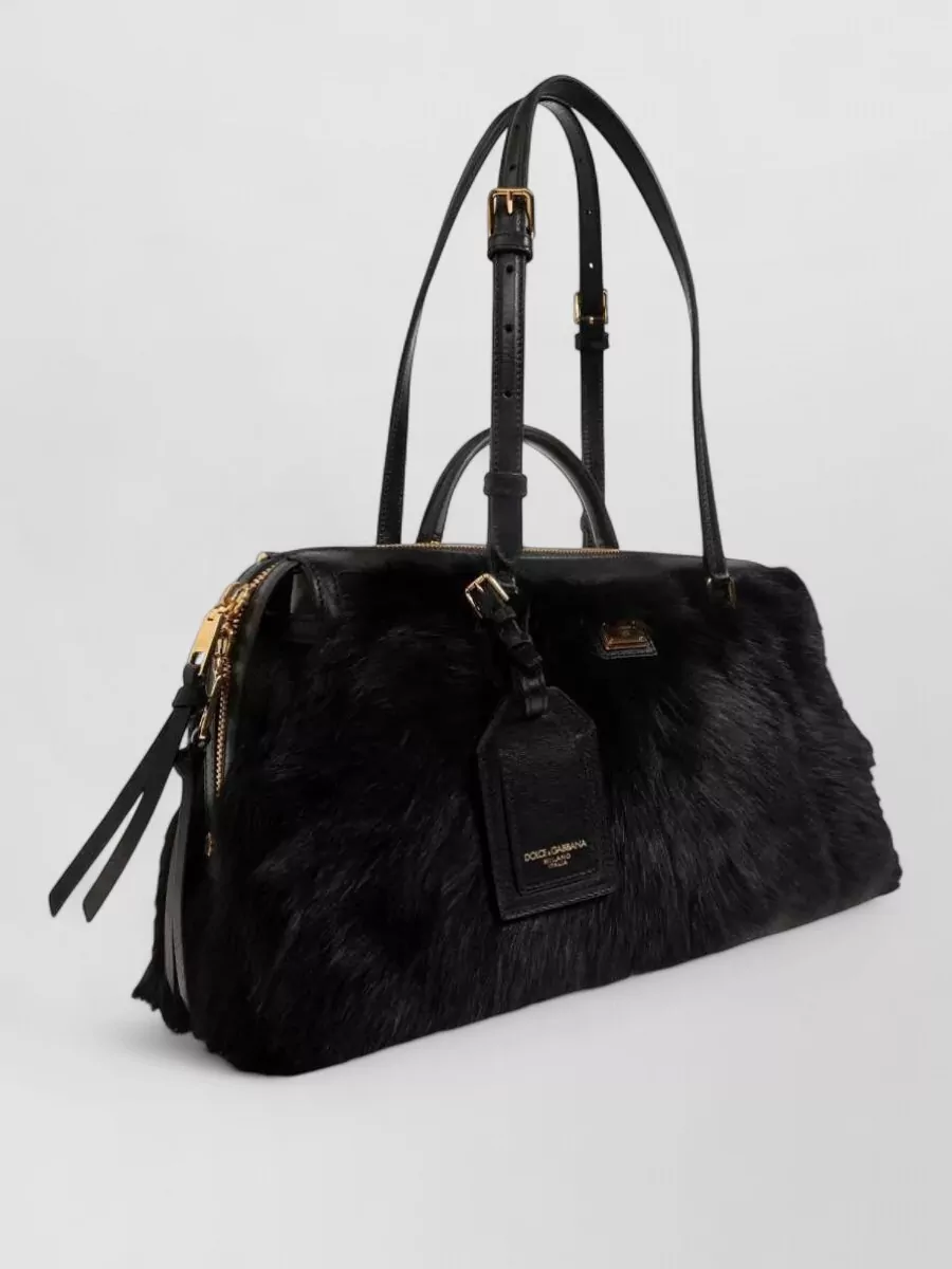 Dolce&Gabbana Vittoria Shearling And Calfskin Shoulder Bag